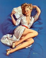 He Thinks I'm Too Good to Be True  illustration and reference photo by Gil Elvgren 1947 1.jpg